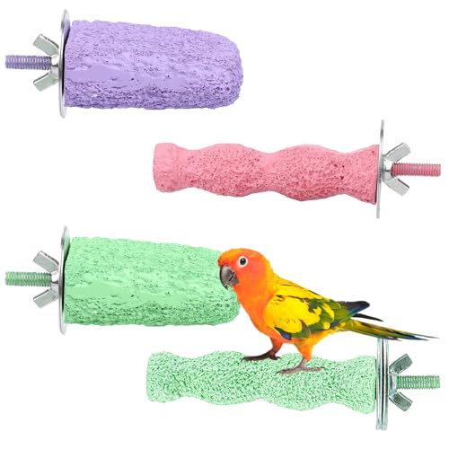 Ferizzia 4 Stück Vogel Sitzstangen, Vogelstange für Papageien, Schleifharz, Kaustäbe zum Schleifen von Vogelzähnen, für Kakatoo, Lorikeet, Kakadus, Nymphensittiche, Conures und Wellensitti. Ferizzia 4 Stück Vogel Sitzstangen, Vogelstange für Papageien, Schleifharz, Kaustäbe zum Schleifen von Vogelzähnen, für Kakatoo, Lorikeet, Kakadus, Nymphensittiche, Conures und Wellensitti. von Ferizzia