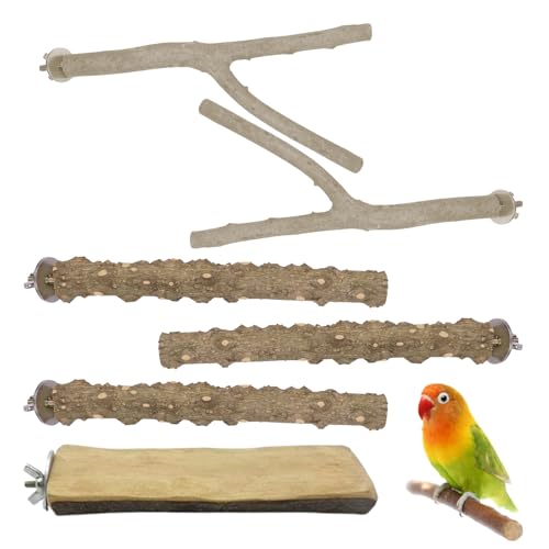 Ferizzia 6 Stück Natur Sitzstangen Set für Vögel, Naturholz Vogel Sitzstangen Vogelständer, Naturholz Vogelzubehör, für Wellensittich, Nymphensittich, Kanarienvogel und andere Vögel Ferizzia 6 Stück Natur Sitzstangen Set für Vögel, Naturholz Vogel Sitzstangen Vogelständer, Naturholz Vogelzubehör, für Wellensittich, Nymphensittich, Kanarienvogel und andere Vögel von Ferizzia