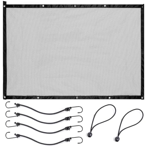 Ferizzia Hunde-Auto-Barriere für Haustiere, Auto Schutz Barriere, Hundegitter Auto Universal, 62 x 115 cm Hunde Rücksitz Barriere, Dehnbares Netz Hindernis, für SUV und Kleine Autos Ferizzia Hunde-Auto-Barriere für Haustiere, Auto Schutz Barriere, Hundegitter Auto Universal, 62 x 115 cm Hunde Rücksitz Barriere, Dehnbares Netz Hindernis, für SUV und Kleine Autos von Ferizzia
