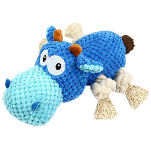 Ferizzia Hundespie Hunde Kuscheltier, Dog Toys Quietschend, Plüschtier Hund Plüsch Kauspielzeug, Unzerstörbar, Baumwollseil Interaktives Spielzeug für Kleine Mittelgroße Große Hunde von Ferizzia