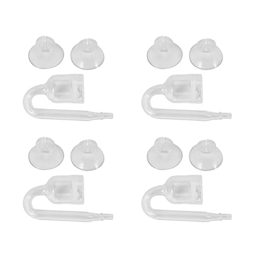 Ferleiss 4 x CO2-Diffusor für Aquarien, Kohlendioxid-Reaktor mit Keramikscheibe + 8 Saugnäpfe von Ferleiss