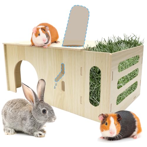 Fernlandia 3 in 1 Heuraufe Meerschweinchen Holz Meerschweinchen Zubehoer mit Heuraufe, Wasserflaschenhalter, Spielhaus,40 * 17 * 24cm, für Kleintiere wie Zwergkaninchen, Hamster,Eichhörnchen, Igel Fernlandia 3 in 1 Heuraufe Meerschweinchen Holz Meerschweinchen Zubehoer mit Heuraufe, Wasserflaschenhalter, Spielhaus,40 * 17 * 24cm, für Kleintiere wie Zwergkaninchen, Hamster,Eichhörnchen, Igel von Fernlandia