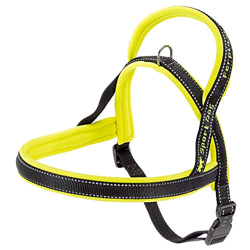 Ferplast Hundegeschirr im skandinavischen Stil SPORT DOG P MEDIUM, ausgezeichnete Passform, weiche Polsterung, reflektierende Nähte, Etikett für den Namen des Tiers, A: 58 cm - B: 69 ÷ 86 cm Gelb von Ferplast