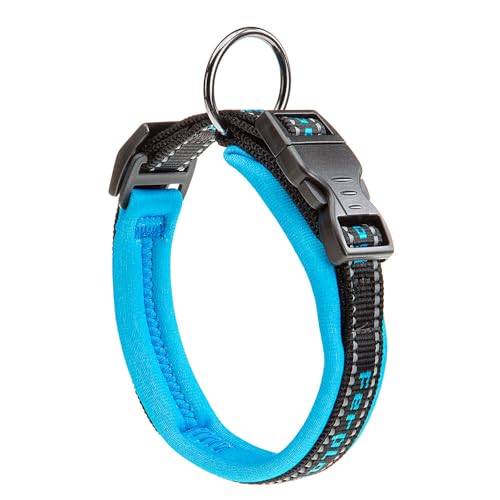 Ferplast Hundehalsband Sport Dog, Weich Gepolstertes Nylon Hunde Halsband für mittelgroße Hunde, Verstellbare und Reflektierend, Größe: 2 cm (33-43 cm), Blau Ferplast Hundehalsband Sport Dog, Weich Gepolstertes Nylon Hunde Halsband für mittelgroße Hunde, Verstellbare und Reflektierend, Größe: 2 cm (33-43 cm), Blau von Ferplast