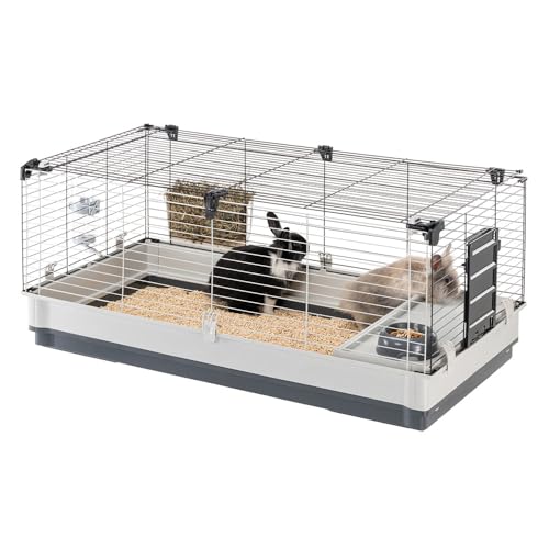 Ferplast - Meerschweinchen Käfig - Hasenkäfig - Kaninchenkäfig - Häuschen und Zubehör Inklusive - Viel Platz für Kaninchen - Öffnenden & Modular - 122 x 60 x h 50 cm - Krolik, 120 von Ferplast