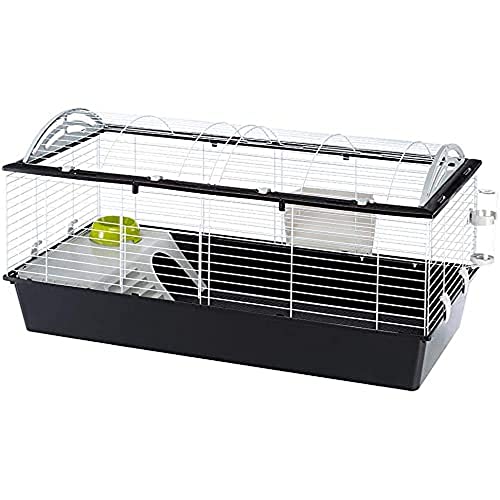 FERPLAST Nagetierkäfig CASITA 120 für Kaninchen, Meerschweinchen, Meerschweinchen, aus Metall, inklusive Zubehör: Futterkrippe, Trinkflasche, Napf, Haus, Leiter. 119x58xh60cm von Ferplast