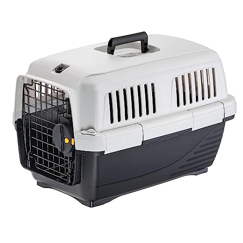Ferplast Katzentransportbox Clipper 1, Hundetransportbox, IATA-zugelassene Reisebox, Haustiertransportbox für kleine Hunde und Katzen bis 5 kg, für Autoreisen, Flugzeug, Zug, 50x33xH32 cm von Ferplast