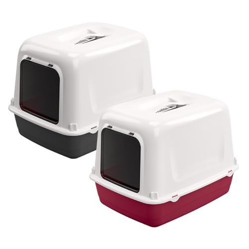 Ferplast Katzenklo, Katzentoilette mit Deckel, 2 geruchshemmende Aktivkohlefilter, abgedunkelte Schwingtür, 36 x 47 x h 35 cm, Clear CAT 10 Haustiertoilette Ferplast Katzenklo, Katzentoilette mit Deckel, 2 geruchshemmende Aktivkohlefilter, abgedunkelte Schwingtür, 36 x 47 x h 35 cm, Clear CAT 10 Haustiertoilette von Ferplast