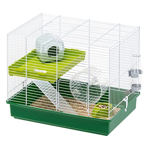 Ferplast Hamsterkäfig, Nagerkäfig Hamster Duo, Kleintierkäfig, 2 Etagen mit Rampen Hamsterzubehör inklusive, 46 x 29 x h 37,5 cm. von Ferplast