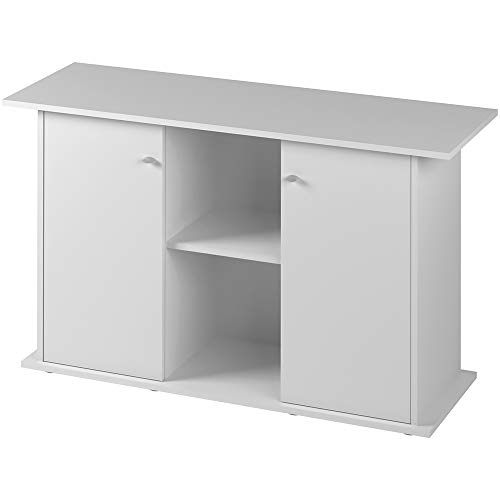 Ferplast Mobile supporto per acquario STAND DUBAI 120 con ante e ripiani, Piedini regolabili, Piano resistente all'acqua, 121 x 41 x h 73 cm, Legno Bianco von Ferplast