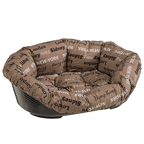 Ferplast Hundebett Hundesofa Katzenbett Hundematte Sofa '8 mit Waschbarem Gepolstertem Hundekissen, 85 x 62 x H 28,5 cm Braun von Ferplast