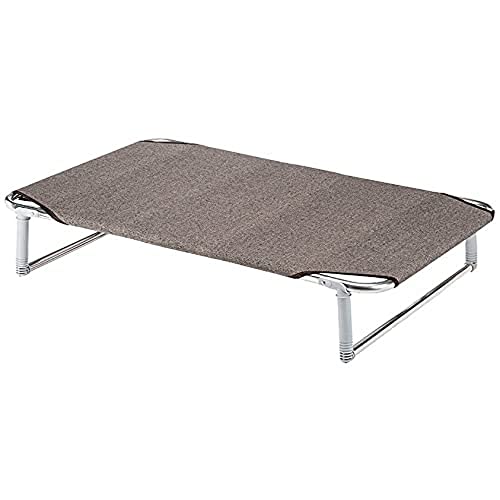 Ferplast Klappbett für Hunde Dream 100, Liege aus massivem Aluminiumrahmen mit Stoffbezug und verstärkten Gummibändern, 105 x 63 x H 18 cm Taupe von Ferplast