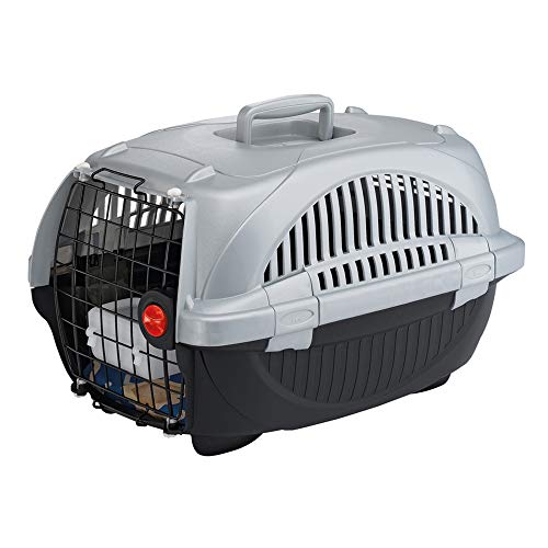 Ferplast Transportbox für Haustiere Hundebox für kleine Hunde und Katzen Atlas Deluxe 10, Transportbox für Haustiere, Lüftungsgitter, 34 x 50,7 x 30 cm, schwarz von Ferplast