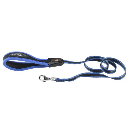 Ferplast ERGOCOMFORT Hundeleine aus Nylon, ergonomischer Griff, weiche Polsterung, Länge 120 cm x 2,5 cm, blau von Ferplast