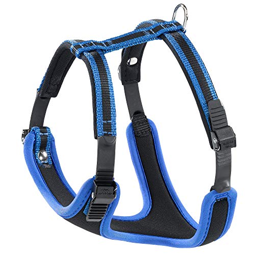 Ferplast Hundegeschirr mittlegroße Hunde Geschirr Hunde mit Polsterung ERGOCOMFORT M, Halsumfang: 37-47 cm, Brustumfang: 55-65 cm, blau von Ferplast