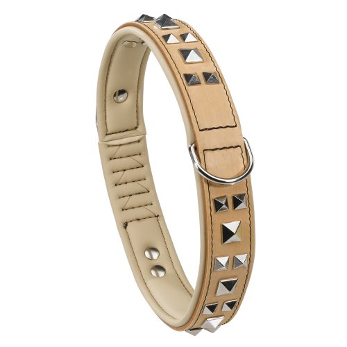 Ferplast Leder Hundehalsband Giotto Luxor aus echtem Leder mit silbernen Nieten, Halsumfang: 45-49 cm., Breite 25 mm. Beige Ferplast Leder Hundehalsband Giotto Luxor aus echtem Leder mit silbernen Nieten, Halsumfang: 45-49 cm., Breite 25 mm. Beige von Ferplast