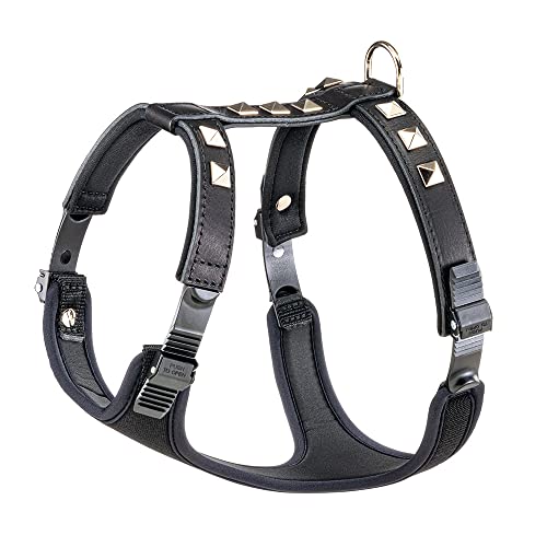 Ferplast Hundegeschirr mittelgroße Hunde Giotto Luxor MEDIUM, aus echtem Leder mit silbernen Nieten, Halsumfang: 38-46 cm, Brustumfang: 57-65 cm, Schwarz Ferplast Hundegeschirr mittelgroße Hunde Giotto Luxor MEDIUM, aus echtem Leder mit silbernen Nieten, Halsumfang: 38-46 cm, Brustumfang: 57-65 cm, Schwarz von Ferplast