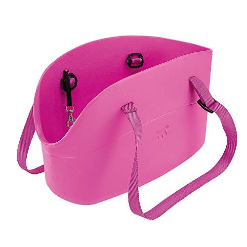 Ferplast Hundetragetasche für kleine Hunde und Katzen with-ME, Transporttasche für Haustiere, Hundetasche, verstellbare Trageriemen, Sicherheitsgurt inklusive, 21,5 x 43,5 x h 27 cm Pink von Ferplast