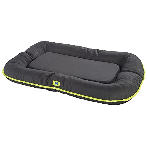 Ferplast Hundebett Hundematte, Hundekissen OSCAR 120 aus Waschbarem Technischen Stoff, Wasserabweisend, Widerstandsfähig und Kratzfest, 120 x 80 x h 13,5 cm. Schwarz von Ferplast