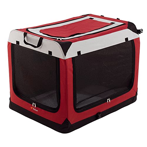 Ferplast Hunde Transportbox, Faltbare Hundehütte, wasserabweisend, tragbar, transportabel, Metallrahmen, Griffen, Taschen, Größe XL, 81 x 58 x h 58 cm. von Ferplast