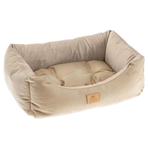 Ferplast Katzenbett Hundebett CHESTER 50, mit Doppelseitigem Kissen, Tweed und Samt, Waschbar, Beige Ferplast Katzenbett Hundebett CHESTER 50, mit Doppelseitigem Kissen, Tweed und Samt, Waschbar, Beige von Ferplast