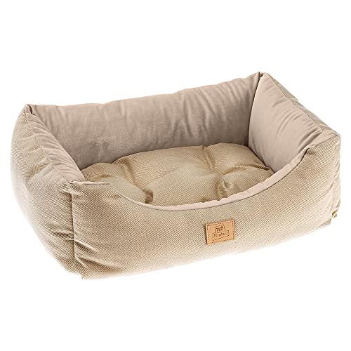 Ferplast Katzenbett Hundebett CHESTER 60, mit Doppelseitigem Kissen, Tweed und Samt, Waschbar, Beige Ferplast Katzenbett Hundebett CHESTER 60, mit Doppelseitigem Kissen, Tweed und Samt, Waschbar, Beige von Ferplast