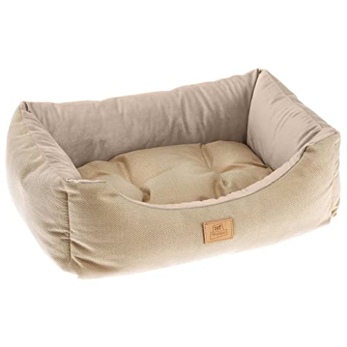 Ferplast Katzenbett Hundebett CHESTER 80, mit Doppelseitigem Kissen, Tweed und Samt, Waschbar, Beige Ferplast Katzenbett Hundebett CHESTER 80, mit Doppelseitigem Kissen, Tweed und Samt, Waschbar, Beige von Ferplast