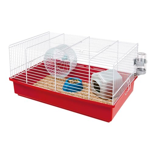 Ferplast Hamsterkäfig, Nagerkäfig, Kleintierkäfig, Hamsterzubehör inklusive, 46 x 29,5 x h 23 cm Bianco von Ferplast