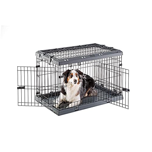 Faltbarer Käfig für mittelgroße Hunde Superior 90 Metallzaun, mit Separator, Doppelverriegelung von Ferplast