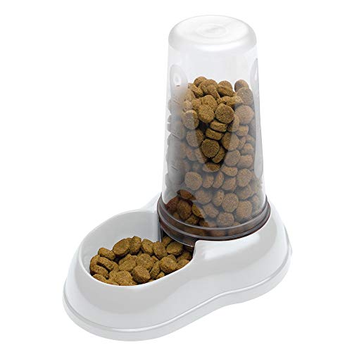Ferplast Futter- oder Wasserspender für Hunde und Katzen Azimut 1500 Futterspender für Trockenfutter Wasser 1,5 L, robuster Kunststoff, Rutschfester Boden, 6,5 x 25 x 24,5 cm, weiß von Ferplast