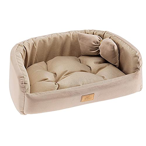 Ferplast Gepolstertes Hundebett Katzenbett HARRIS 50 Waschbar, mit Kissen, Tweed und Samt, Beige Ferplast Gepolstertes Hundebett Katzenbett HARRIS 50 Waschbar, mit Kissen, Tweed und Samt, Beige von Ferplast