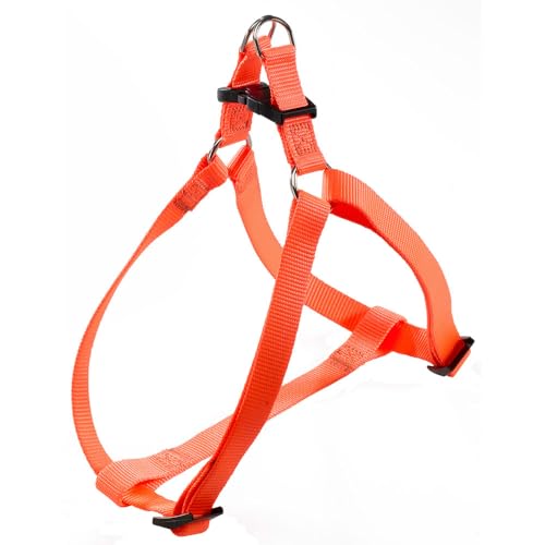 Ferplast Hundegeschirr Kleine Hunde Easy S, verstellbares Katzengeschirr, einfach zu tragen, 35–53 cm. Orange von Ferplast