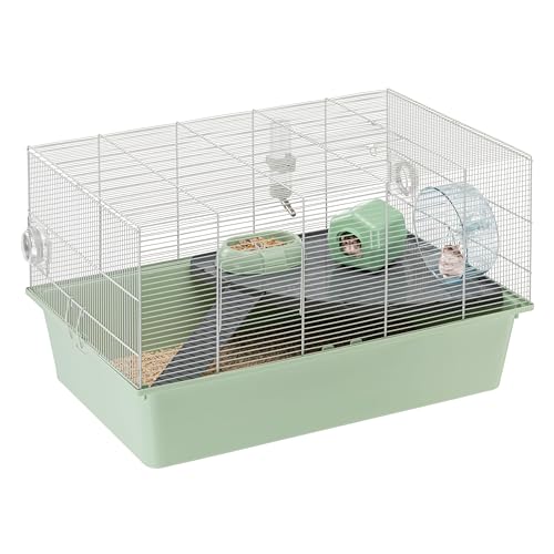 Ferplast Hamsterkäfig, Mäusekäfig Milos XL, Käfig für Hamster Mäuse, Kunststoffboden Struktur aus recyceltem Eisen, Einfache Wartung, Modulares Käfigsystem, Inklusive Zubehör, 69,5 x 46 x h 41 cm Ferplast Hamsterkäfig, Mäusekäfig Milos XL, Käfig für Hamster Mäuse, Kunststoffboden Struktur aus recyceltem Eisen, Einfache Wartung, Modulares Käfigsystem, Inklusive Zubehör, 69,5 x 46 x h 41 cm von Ferplast