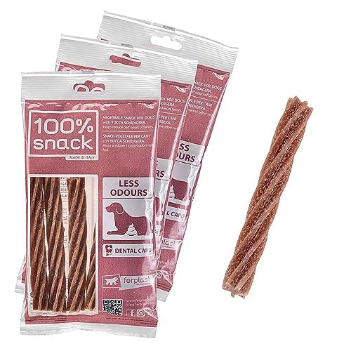 Ferplast Hunde-Snack Natürlicher Hundesnack Mundhygiene Geruchskontrolle mit Yucca, Kit mit 3 Packungen Kit 315g von Ferplast