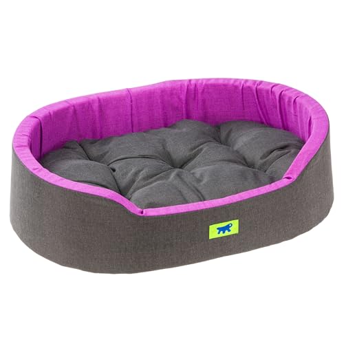 Ferplast Hundebett Dandy, abnehmbares, waschbares Kissen, Baumwollbezug mit weicher Polsterung, Bett für große Hunde, 110 x 70 x H 23 cm, Lila Ferplast Hundebett Dandy, abnehmbares, waschbares Kissen, Baumwollbezug mit weicher Polsterung, Bett für große Hunde, 110 x 70 x H 23 cm, Lila von Ferplast