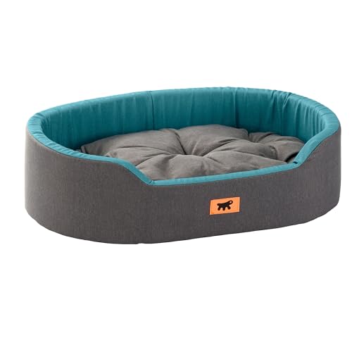 Ferplast Hundebett Dandy, abnehmbares, waschbares Kissen, Baumwollbezug mit weicher Polsterung, großes Hundebett, 110 x 70 x H 23 cm, Blaugrün Ferplast Hundebett Dandy, abnehmbares, waschbares Kissen, Baumwollbezug mit weicher Polsterung, großes Hundebett, 110 x 70 x H 23 cm, Blaugrün von Ferplast