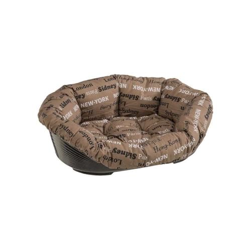 Ferplast Hundebett Hundesofa Katzenbett Hundematte Sofa' 4 Kunststoffkorb mit Waschbarem Gepolstertem Hundekissen, 64 x 48 x h 25 cm. von Ferplast