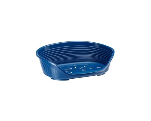 Ferplast Hundebett Kunststoff-Hundebett groß Hundeliege waschbar Hundekorb atmungsaktiv rutschfest Siesta Deluxe, 84 x 55 x h 28,5 cm, Taubengrau von Ferplast