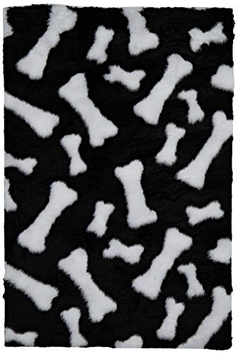 Ferplast Bodenmatte für Hunde und Katzen PLAZA GUMMY SMALL, Unterlage für Haustiere oder Welpen, isolierend, langlebig, waschbar, rutschfest, weicher Plüschstoff, 50 x 75 cm Schwarz von Ferplast