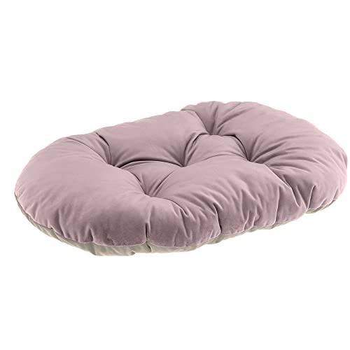 Ferplast Kissen für Hunde und Katzen PRINCE 55/4, Gepolstertes Haustierbett, doppelseitig verwendbar, weicher Samt, waschbar, 55 x 36 cm, rosa von Ferplast