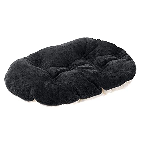 Ferplast Hundekissen Hundebett Katzenbett, RELAX 89, Gepolsterte Weiche Warme Plüsch Waschbar, 85 x 55 cm. Schwarz von Ferplast