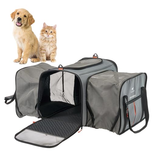 Ferplast Hundebox Voyager Carrier PRO, Transportbox Katze, Hundetasche, verstellbare Griffe und Schultergurt, Sicherheitsgurt, erweiterbar, mit Kissen, max. 15 kg, 49 x 37 x 39 h cm, Grau Ferplast Hundebox Voyager Carrier PRO, Transportbox Katze, Hundetasche, verstellbare Griffe und Schultergurt, Sicherheitsgurt, erweiterbar, mit Kissen, max. 15 kg, 49 x 37 x 39 h cm, Grau von Ferplast