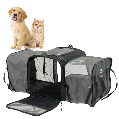 Ferplast Hundebox Voyager Carrier PRO, Transportbox Katze, Hundetasche, verstellbare Griffe und Schultergurt, Sicherheitsgurt, erweiterbar, mit Kissen, max. 15 kg, 49 x 37 x 39 h cm, Schwarz Ferplast Hundebox Voyager Carrier PRO, Transportbox Katze, Hundetasche, verstellbare Griffe und Schultergurt, Sicherheitsgurt, erweiterbar, mit Kissen, max. 15 kg, 49 x 37 x 39 h cm, Schwarz von Ferplast