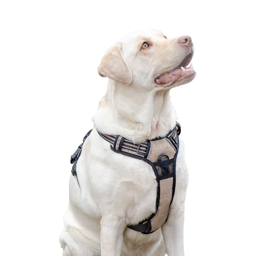 Ferplast Hundegeschirr Grosse Hunde, 2 Haken für maximale Kontrolle, Anti-Zug-Hundegeschirr, Verstellbar, Reflektierend und Atmungsaktiv, Hundegeschirr ideal für das Training L, Beige Ferplast Hundegeschirr Grosse Hunde, 2 Haken für maximale Kontrolle, Anti-Zug-Hundegeschirr, Verstellbar, Reflektierend und Atmungsaktiv, Hundegeschirr ideal für das Training L, Beige von Ferplast