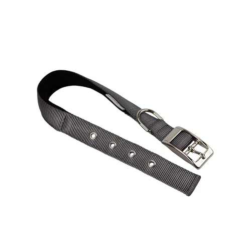 Ferplast Hundehalsband, Größe M, Groß, aus gepolstertem Nylon, verstellbare Metallschnalle, Halsumfang 41–49 cm, Grau Ferplast Hundehalsband, Größe M, Groß, aus gepolstertem Nylon, verstellbare Metallschnalle, Halsumfang 41–49 cm, Grau von Ferplast
