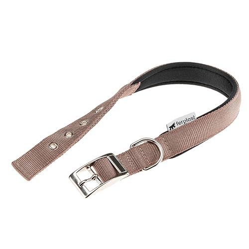 Ferplast Hundehalsband, Großes Hundehalsband aus gepolstertem Nylon, verstellbare Metallschnalle, Halsumfang 43–50 cm, Braun Ferplast Hundehalsband, Großes Hundehalsband aus gepolstertem Nylon, verstellbare Metallschnalle, Halsumfang 43–50 cm, Braun von Ferplast