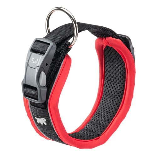 Ferplast Hundehalsband Genius C20/43, Reflektierend, Atmungsaktiv, Einstellbar, Magnetverschluss mit Schnellverschluss, Hundehalsband für mittelgroße Hunde, Weiche Polsterung, Rot Ferplast Hundehalsband Genius C20/43, Reflektierend, Atmungsaktiv, Einstellbar, Magnetverschluss mit Schnellverschluss, Hundehalsband für mittelgroße Hunde, Weiche Polsterung, Rot von Ferplast