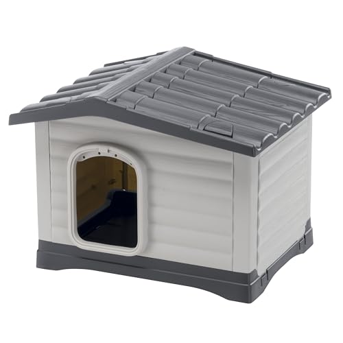 Ferplast Hundehütte DOGVILLA 60 SE, Hundehütte Outdoor, Hundehaus, Boden zum Abtropfen, Isolierender Boden, Abnehmbares Dach, Lüftungsgitter, Recycelter Kunststoff, 58 x 48 x H 44 cm Ferplast Hundehütte DOGVILLA 60 SE, Hundehütte Outdoor, Hundehaus, Boden zum Abtropfen, Isolierender Boden, Abnehmbares Dach, Lüftungsgitter, Recycelter Kunststoff, 58 x 48 x H 44 cm von Ferplast