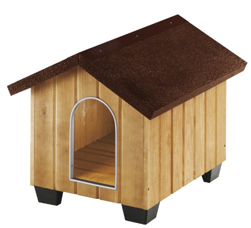 Ferplast Hundehütte große Hunde Domus Large aus FSC-Holz, Hundehaus Outdoor Wetterfest, Isolierende Kunststofffüße, Tür mit Bissschutzkante aus Aluminium, 81 x 101 x h 78 cm. von Ferplast