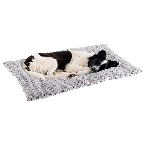 Ferplast Hundekissen Hundesofa Hundebett Mittelgroße Hunde Zweiseitig Warmer Plüsch und Baumwolle, 91 x 58 x 5 cm.Grau von Ferplast
